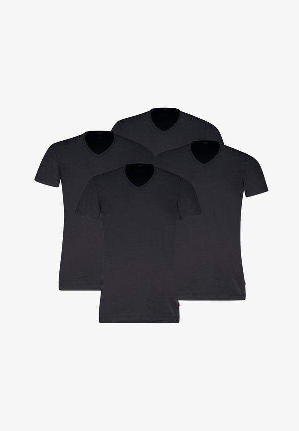 Levi's® LEVI’S HERREN T-SHIRT 4-ER PACK MEN HERREN UNTERHEMD V-AUSSCHNITT  - Undershirt - jet black