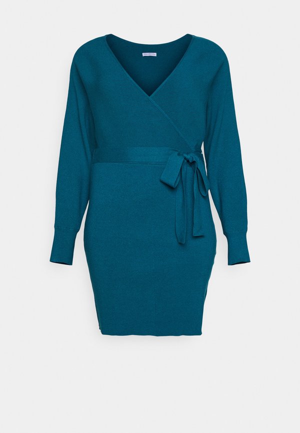 Anna Field Curvy by Zalando WRAP V AUSSCHNITT MINI STRICKKLEID MIT GÜRTEL