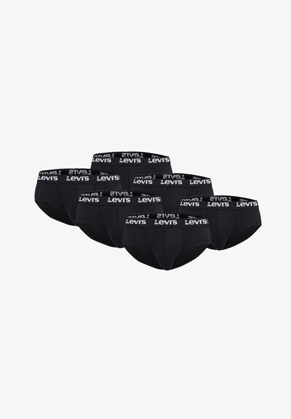 Levi's® LEVI’S HERREN RETROBRIEFS REPEAT LOGO SLIP UNTERWÄSCHE 6-ER PACK - Briefs - black