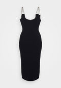 Hervé Léger OTTOMAN MIDI DRESS CRYSTAL CHAIN