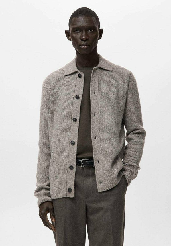 Mango Cardigan - mottled brown