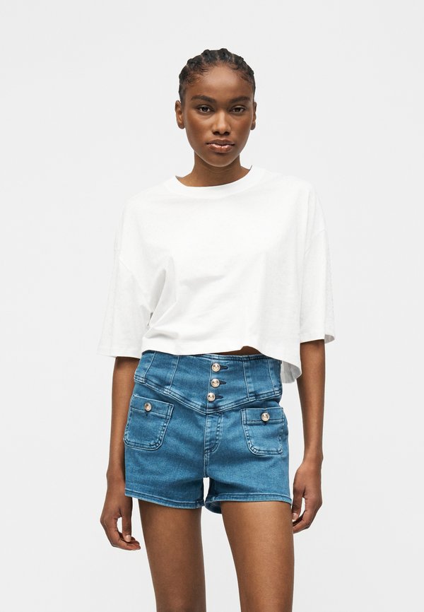 Guess RHINESTONE CROP TEE