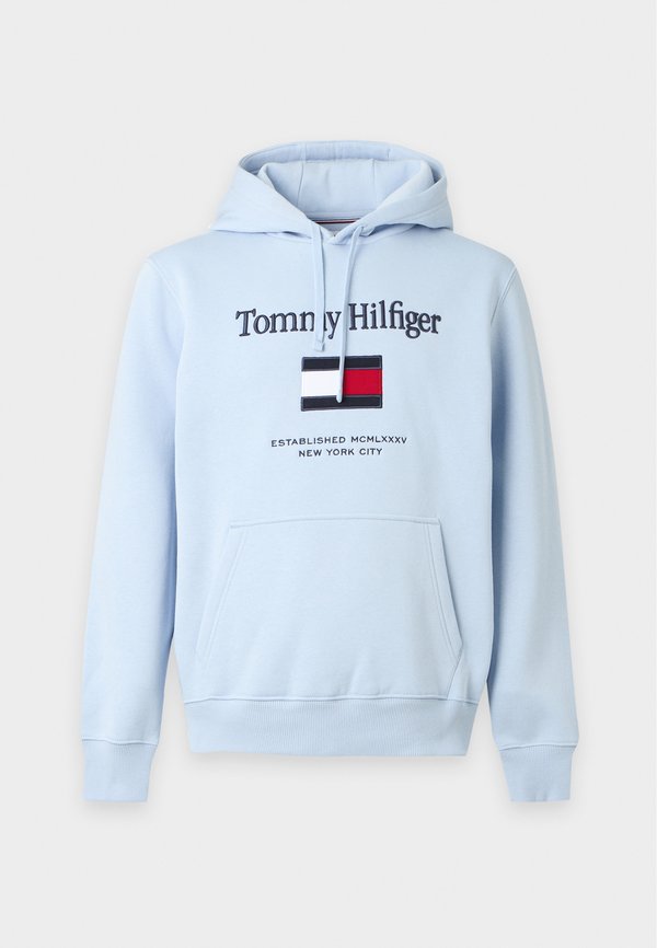 Tommy Hilfiger EMBRO FLAG HOODIE - Hoodie - sky blue