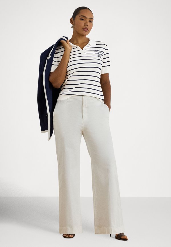 Lauren Ralph Lauren Woman STRIPED COTTON-BLEND POLO