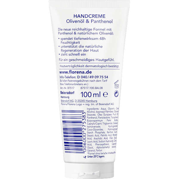 Handcreme intensive Pflege Olivenöl & Panthenol Florena