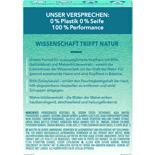 Festes Shampoo Kopfhautpflege mit Salicylsäure Foamie