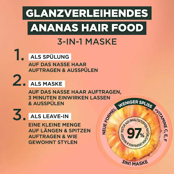 Haarkur Ananas Hair Food 3in1 Maske GARNIER FRUCTIS