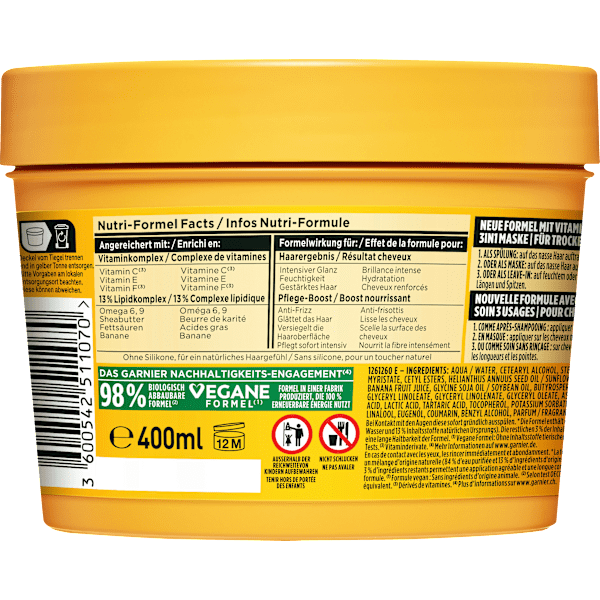 Haarkur Banana Hair Food 3in1 Maske GARNIER FRUCTIS