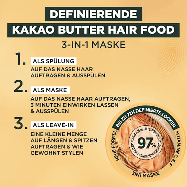 Haarkur Kakao Butter Hair Food 3in1 Maske GARNIER FRUCTIS
