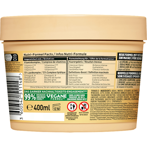 Haarkur Kakao Butter Hair Food 3in1 Maske GARNIER FRUCTIS