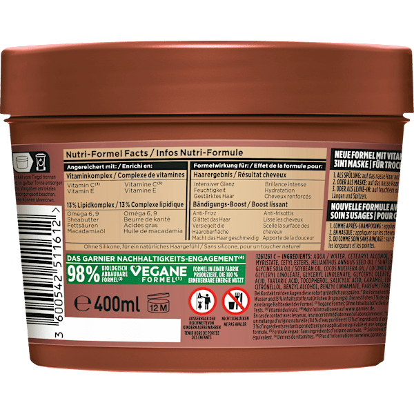 Haarkur Macadamia Hair Food 3in1 Maske GARNIER FRUCTIS