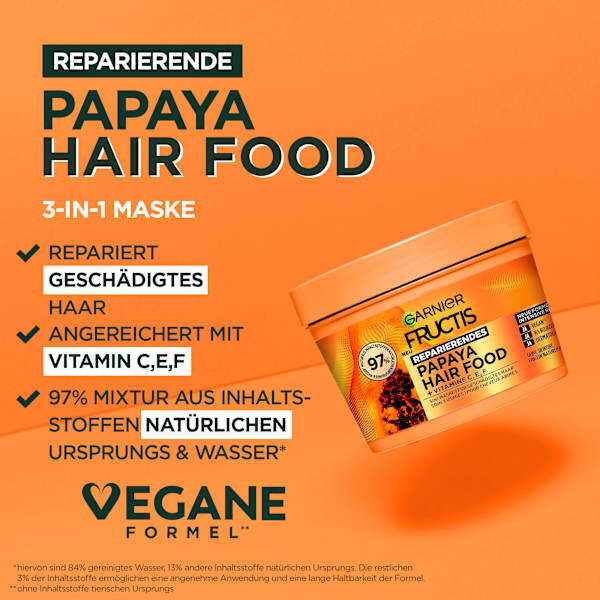 Haarkur Papaya Hair Food 3in1 Maske GARNIER FRUCTIS