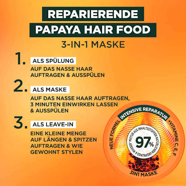 Haarkur Papaya Hair Food 3in1 Maske GARNIER FRUCTIS