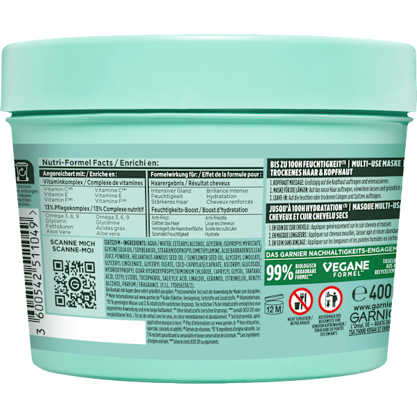 Haarmaske Aloe Vera Hair Food 3in1, trockenes Haar GARNIER FRUCTIS