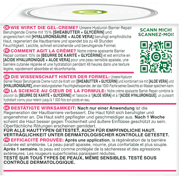 Gesichtscreme Hyaluron Barrier Repair beruhigend GARNIER
