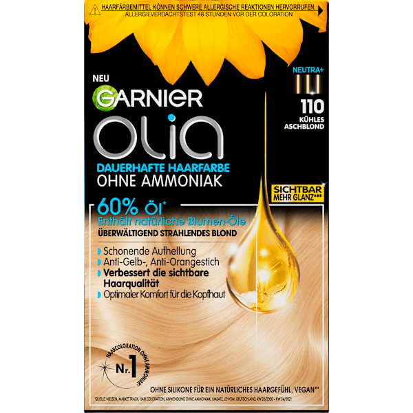 Haarfarbe 110 Kühles Aschblond GARNIER olia