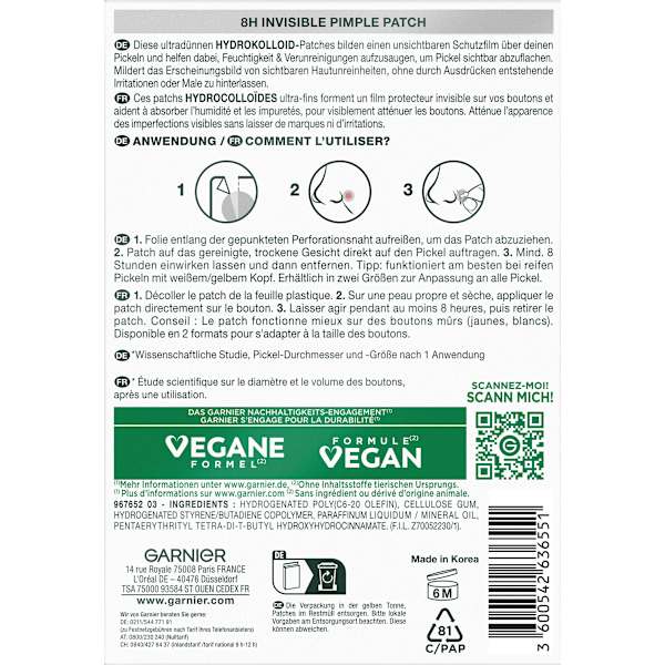 Anti Pickel Patches Invisible Garnier Skin Active