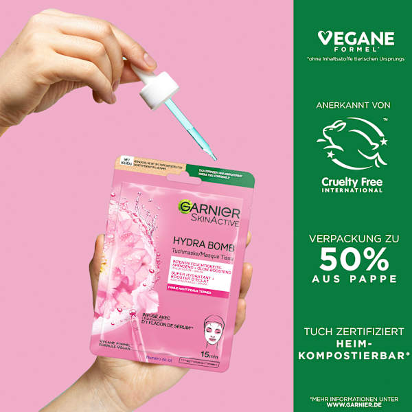 Tuchmaske Hydra Bomb Sakura Glow-Boosting Garnier Skin Active