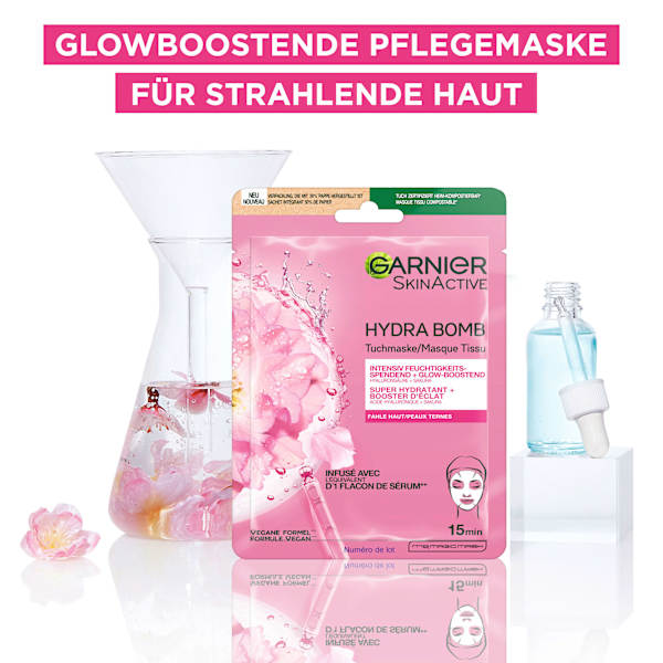 Tuchmaske Hydra Bomb Sakura Glow-Boosting Garnier Skin Active