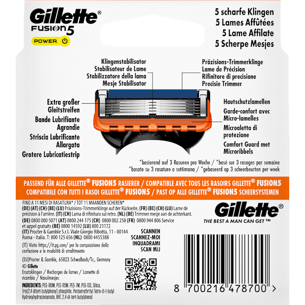 Rasierklingen, Fusion5 Power Gillette