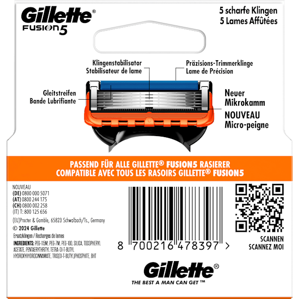 Rasierklingen, Fusion5 Gillette