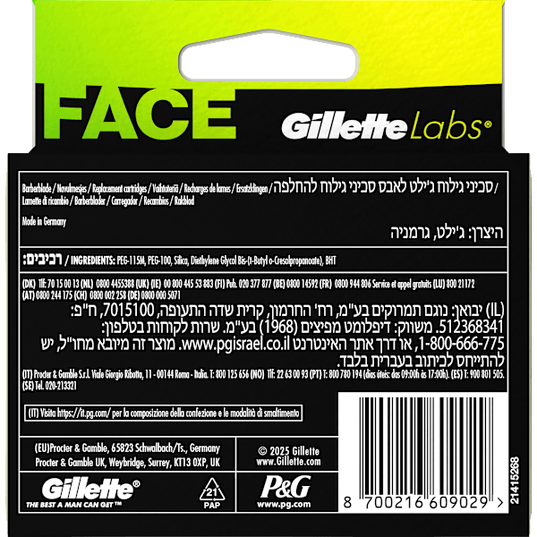 Rasierklingen, Labs Face Gillette