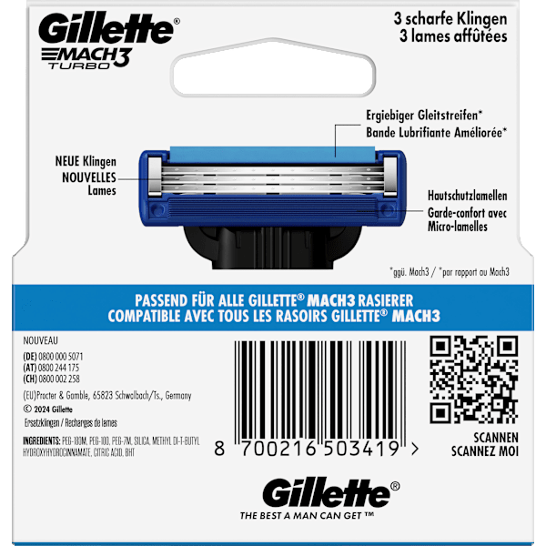 Rasierklingen, Mach3 Turbo Gillette