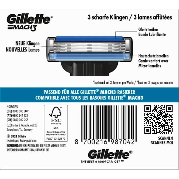 Rasierklingen, Mach3 Gillette