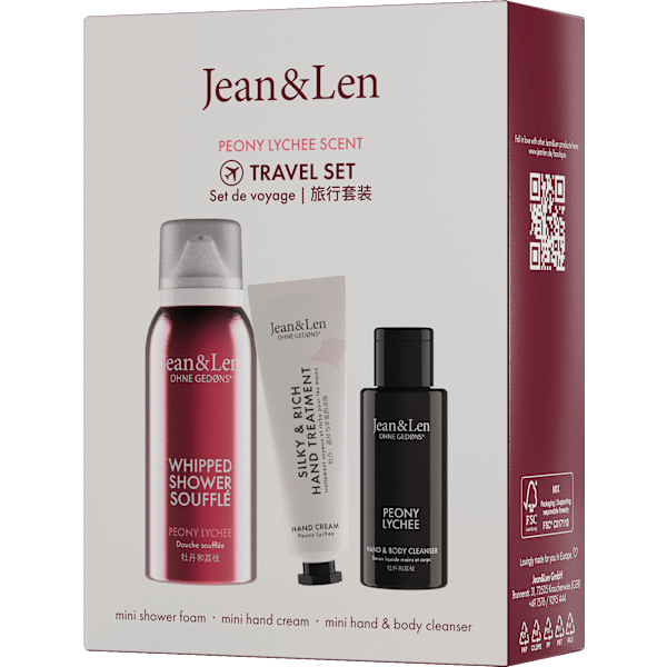 Geschenkset Travel Set Peony Lychee, Reisegröße 3tlg Jean&Len