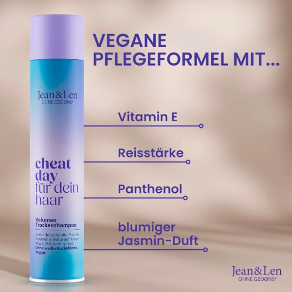 Trockenshampoo "cheat day für dein haar" Volumen Jean&Len