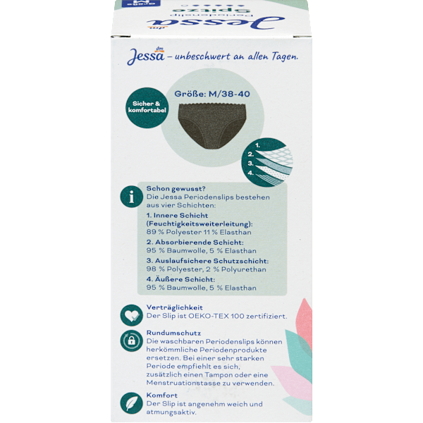 Periodenunterwäsche Slip Spitze schwarz Gr. M Jessa