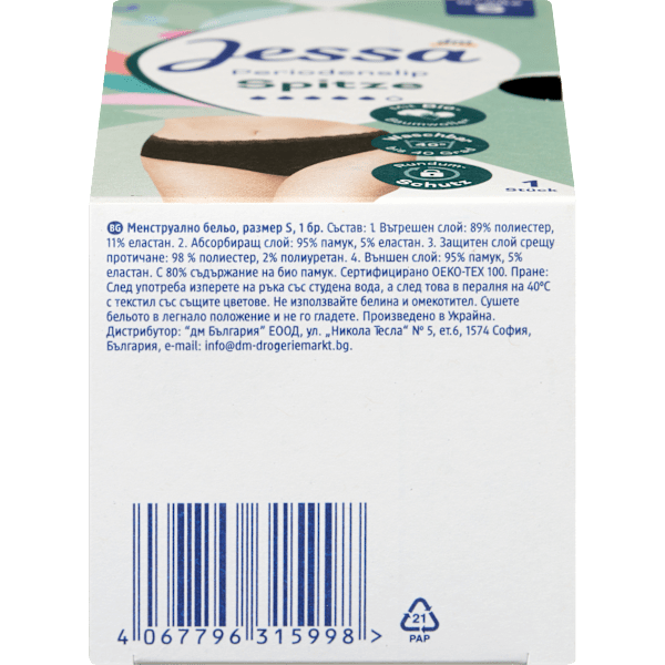 Periodenunterwäsche Slip Spitze schwarz Gr. S Jessa