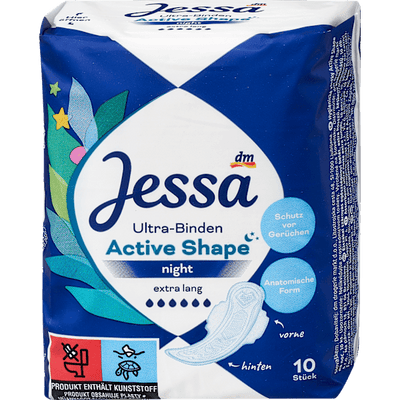 Jessa Ultra pads Active Shape Night, 10 pcs