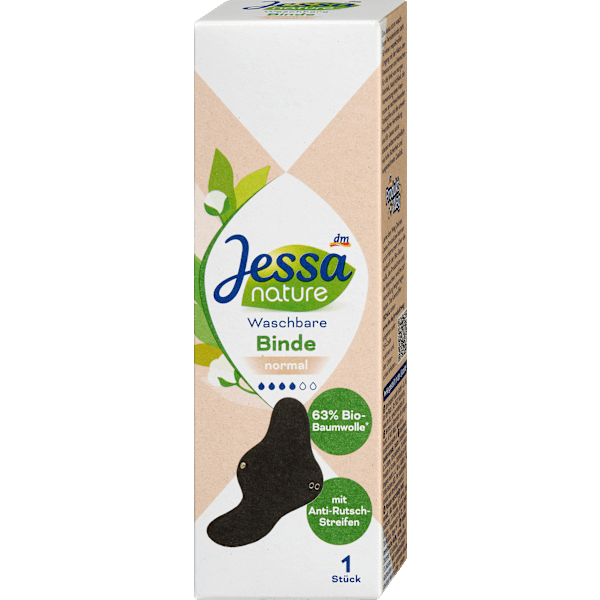 Waschbare Binde schwarz Normal Jessa