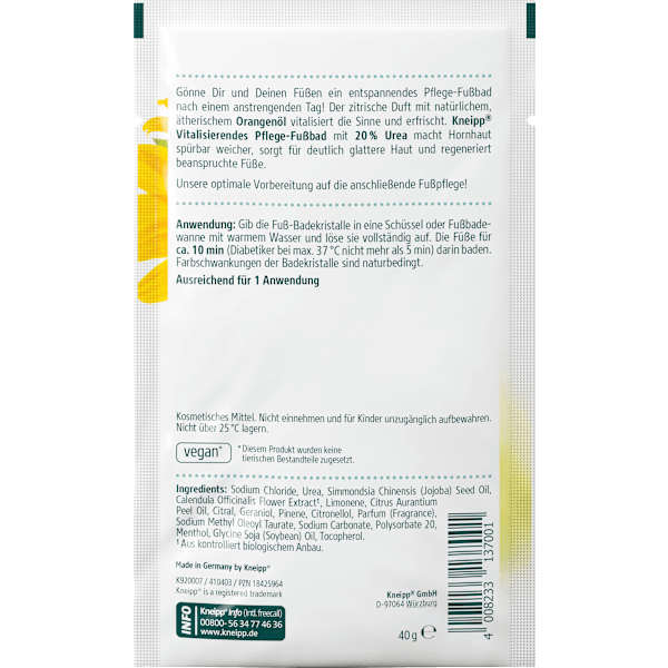 Fußbad, Badekristalle Calendula & Orangenöl Kneipp
