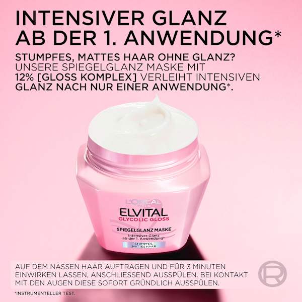 Haarmaske Glycolic Gloss Spiegelglanz L'ORÉAL PARiS ELVITAL