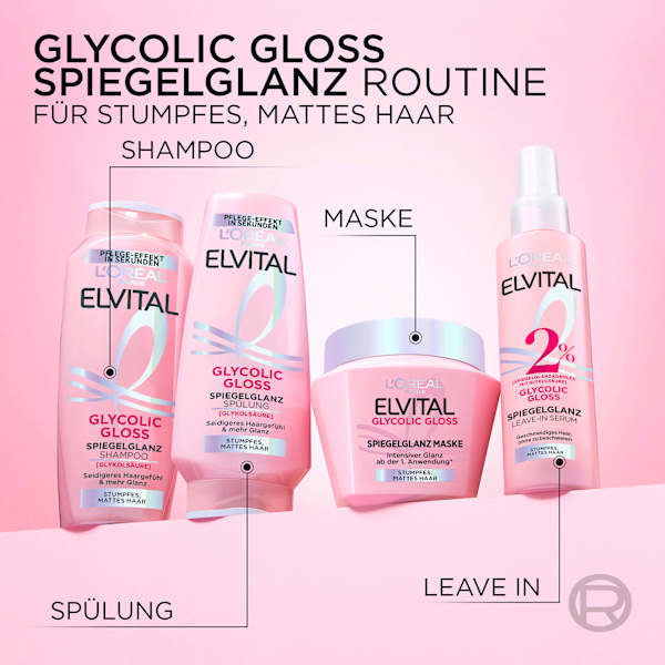 Haarmaske Glycolic Gloss Spiegelglanz L'ORÉAL PARiS ELVITAL
