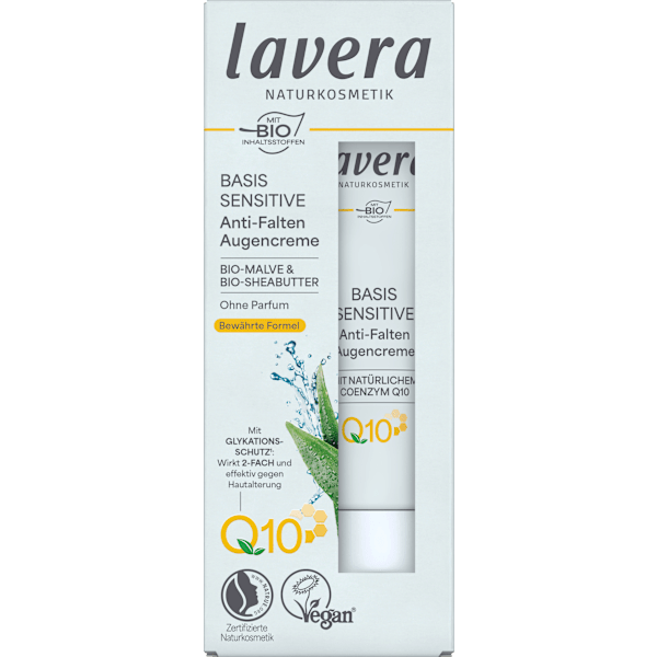Anti Falten Augencreme Q10  Basis Sensitiv lavera NATURKOSMETIK