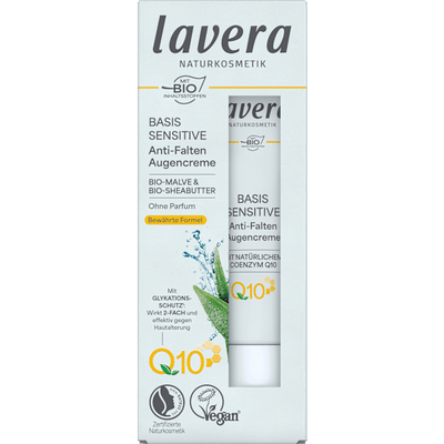 lavera NATURKOSMETIK Anti wrinkle eye cream Q10 base sensitive, 15 ml