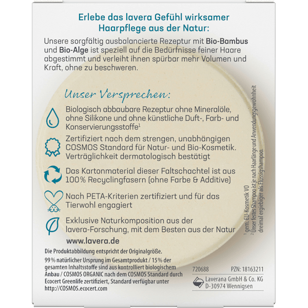Festes Shampoo Volumen & Kraft lavera NATURKOSMETIK