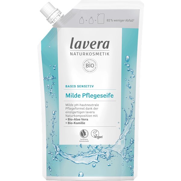 Flüssigseife Basis sensitiv mit Bio-Aloe Vera & Bio-Kamille, Nachfüllpack lavera NATURKOSMETIK
