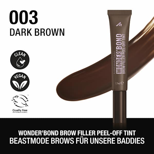 Peel-Off Augenbrauenfarbe Wonder ´Bond Brow Filler Peel-Off Tint 003 Dark Brown MANHATTAN Cosmetics