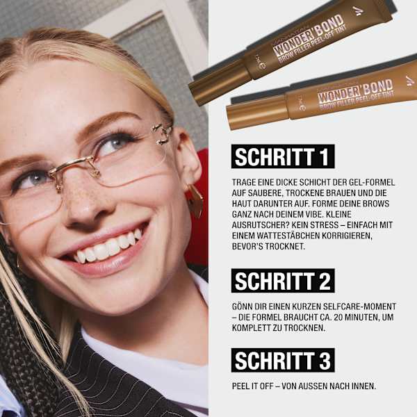 Peel-Off Augenbrauenfarbe Wonder ´Bond Brow Filler Peel-Off Tint 003 Dark Brown MANHATTAN Cosmetics