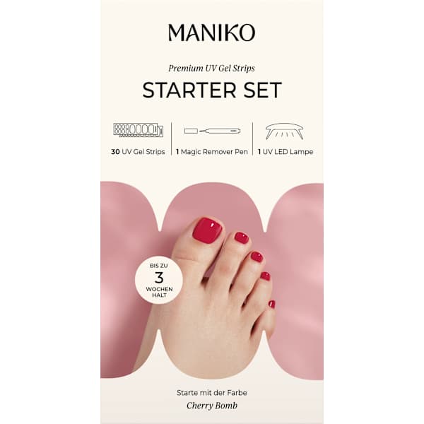 Starterset UV Gel Nagelfolien Pediküre Cherry Bomb Maniko