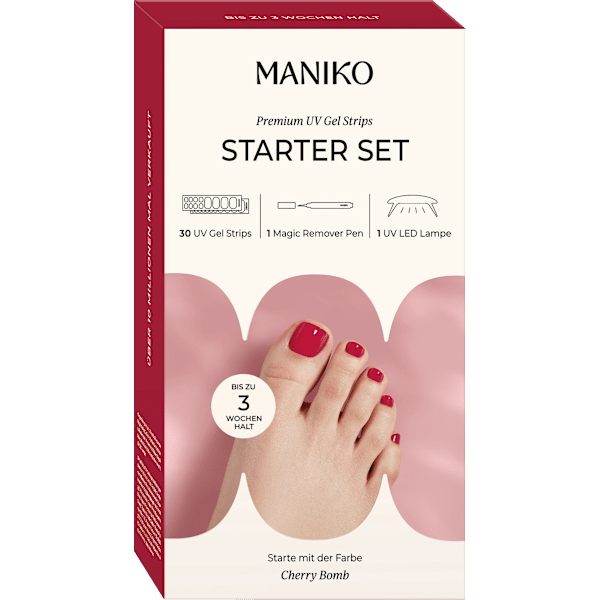 Starterset UV Gel Nagelfolien Pediküre Cherry Bomb Maniko