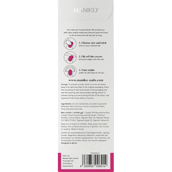 UV Gel Nagelfolien Raspberry Maniko