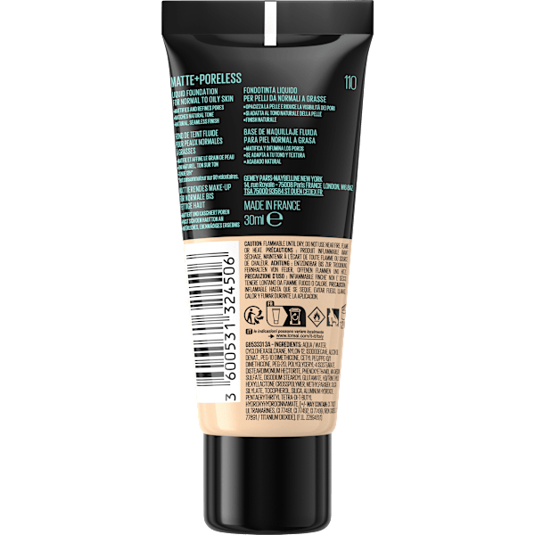 Foundation Fit Me Matte & Poreless 110 Porcelain MAYBELLINE NEW YORK