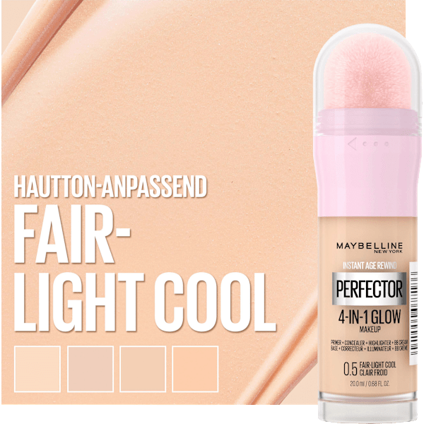 Foundation Instant Perfector Glow 4in1, 0.5 Fair-Light Cool MAYBELLINE NEW YORK