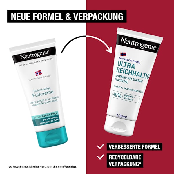 Fußcreme mit 40% Glycerin, ultra reichhaltig trockene Haut Neutrogena