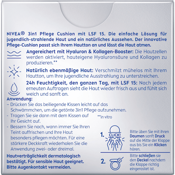 Gesichtsfluid getönt 3in1 Hyaluron Cellular Filler (Mittel) LSF 15 NIVEA